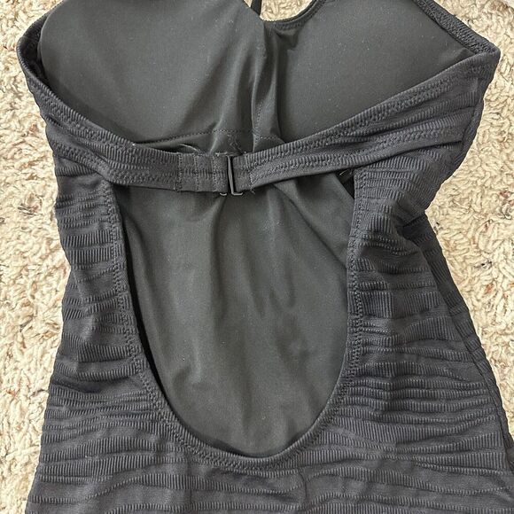 Aerie Real Good One Piece Full Coverage Halter Tie Neck Swimsuit Shelf Bra XXS - Picture 7 of 11